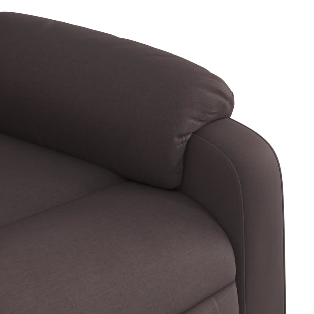 vidaXL Sillón masaje eléctrico reclinable elevable tela marrón oscuro