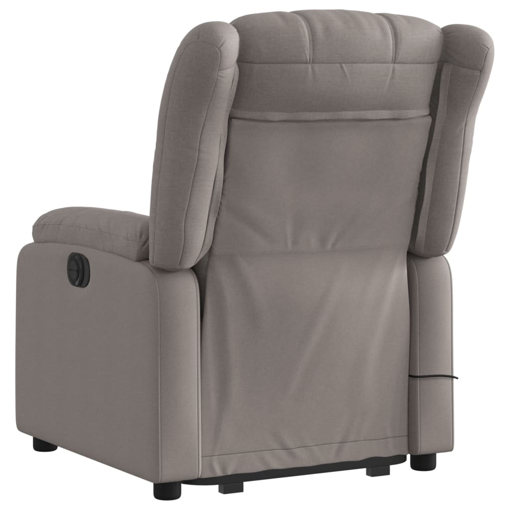 vidaXL Sillón de masaje eléctrico reclinable elevable tela taupé