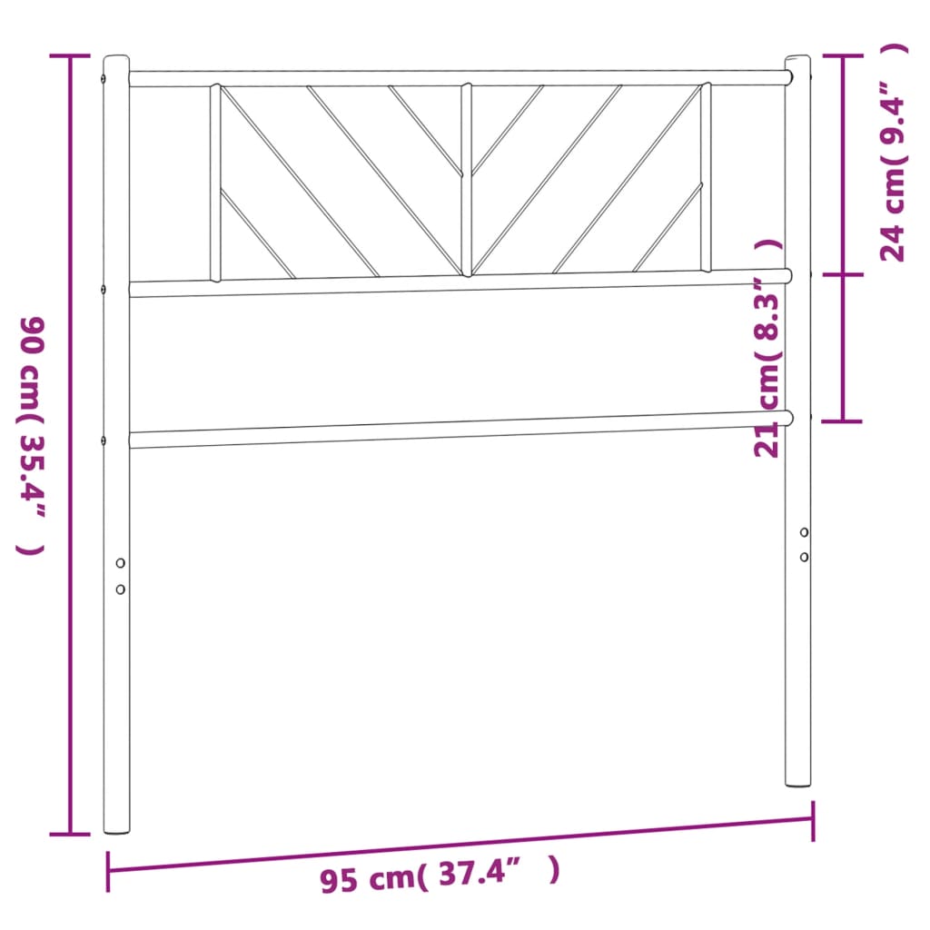 vidaXL Cabecero de metal blanco 90 cm