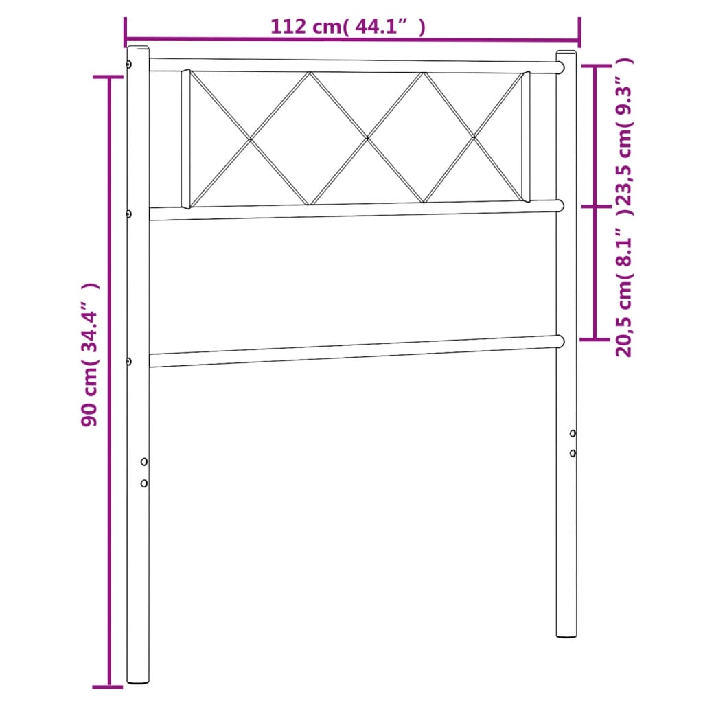 vidaXL Cabecero de metal blanco 107 cm