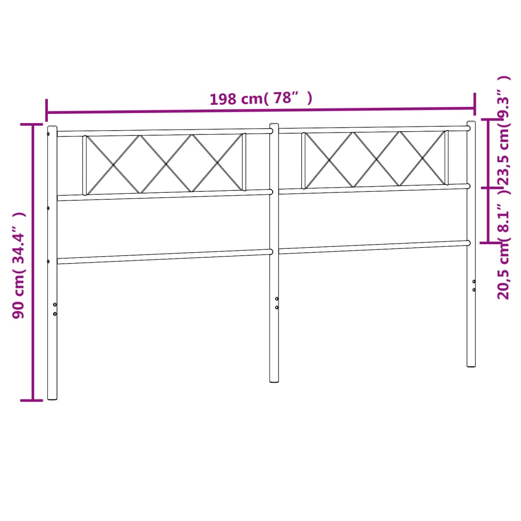 vidaXL Cabecero de metal blanco 193 cm