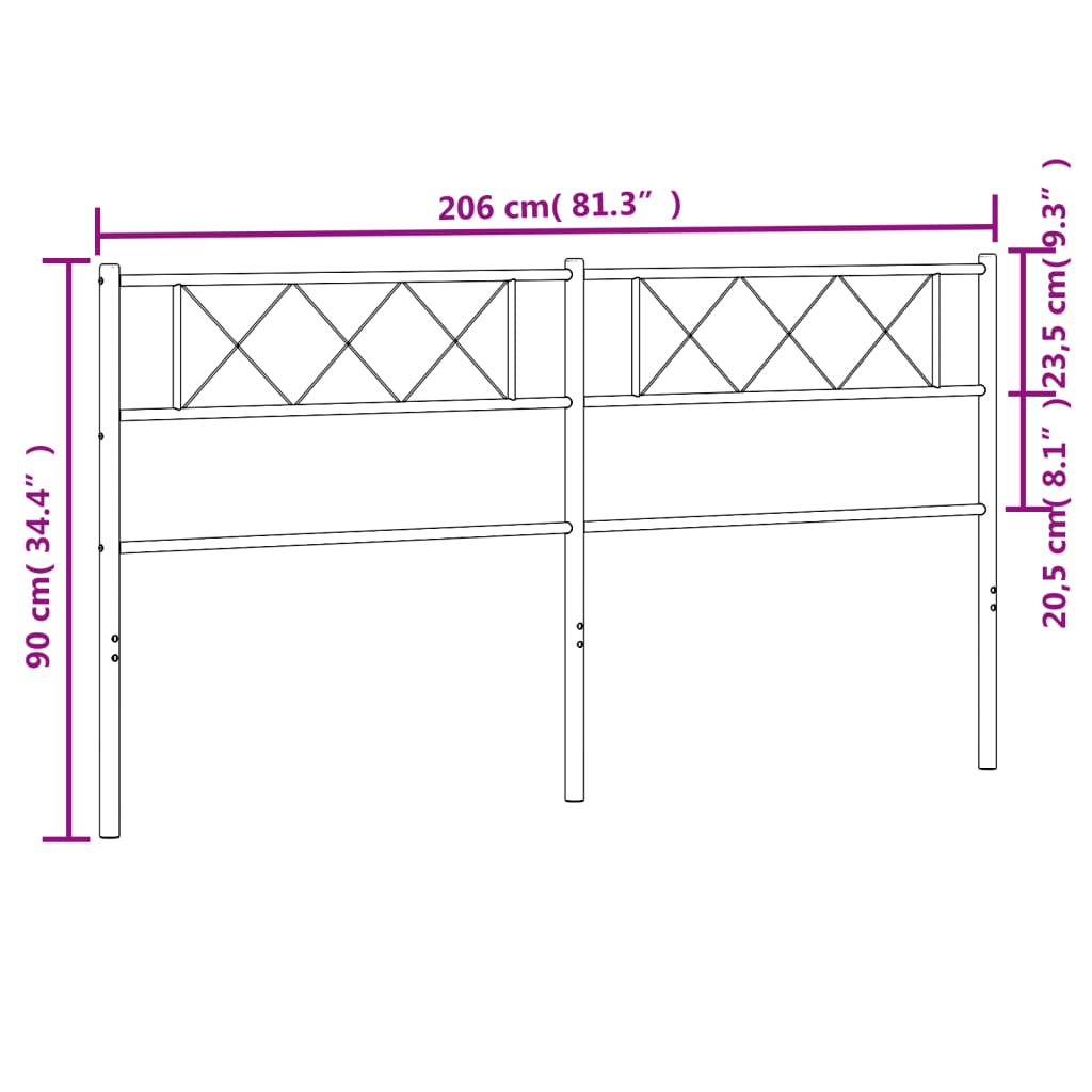 vidaXL Cabecero de metal blanco 200 cm