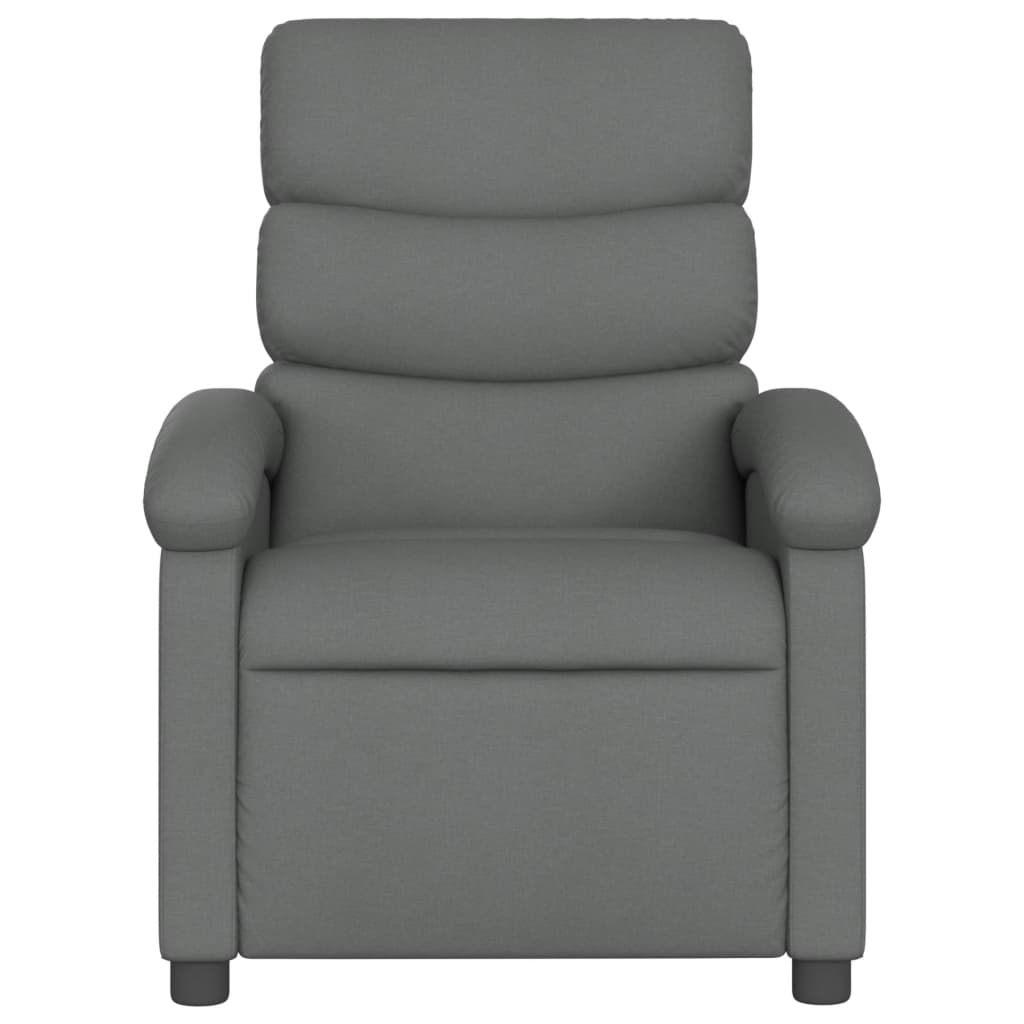 vidaXL Sillón reclinable de tela gris oscuro