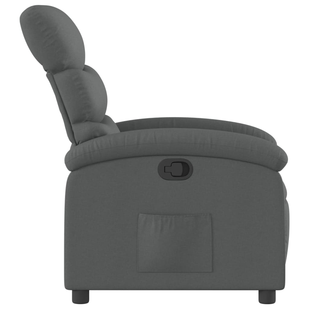 vidaXL Sillón reclinable de tela gris oscuro