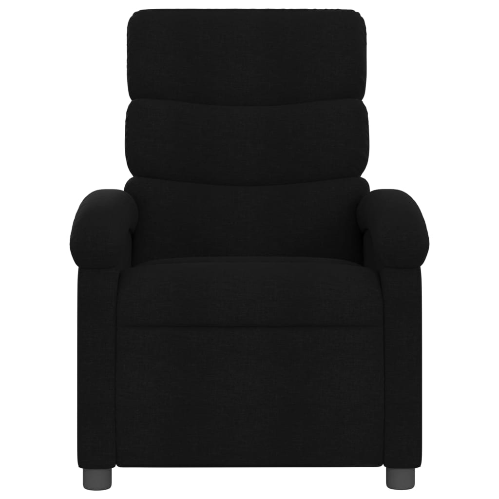 vidaXL Sillón reclinable de masaje de tela negro