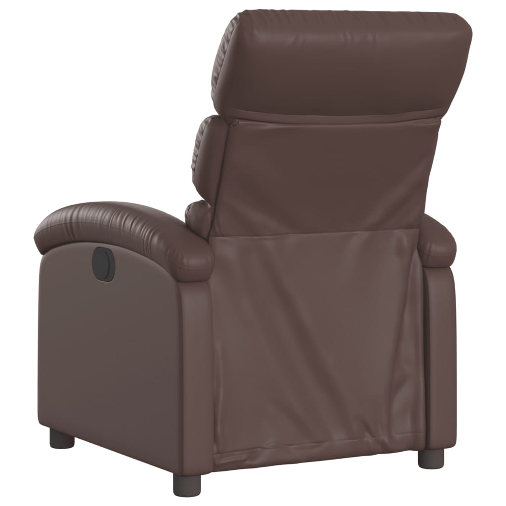 vidaXL Sillón reclinable de cuero sintético marrón