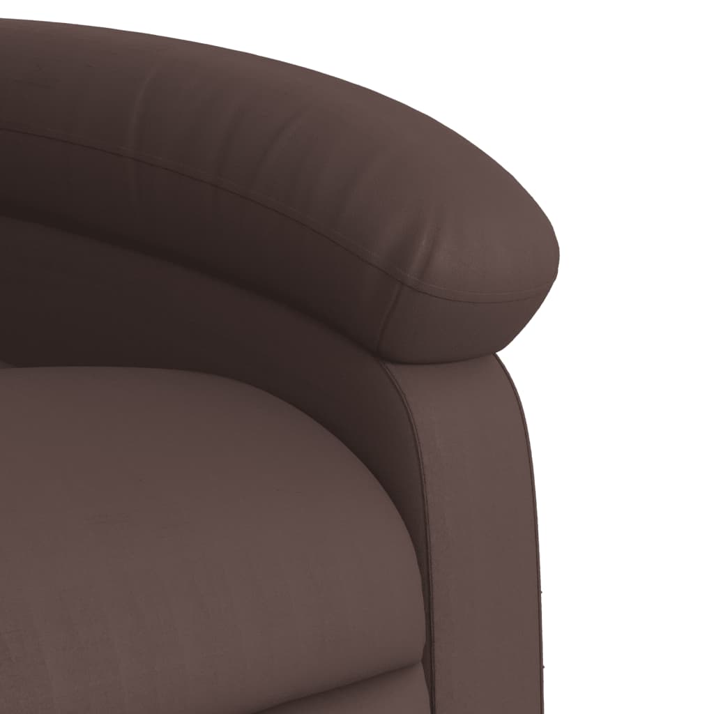 vidaXL Sillón reclinable de cuero sintético marrón