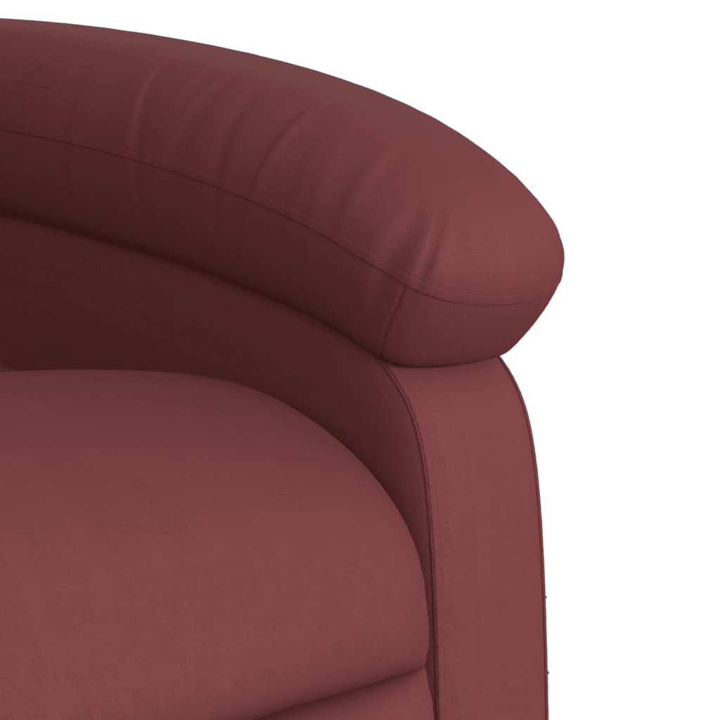 vidaXL Sillón reclinable de cuero sintético rojo tinto