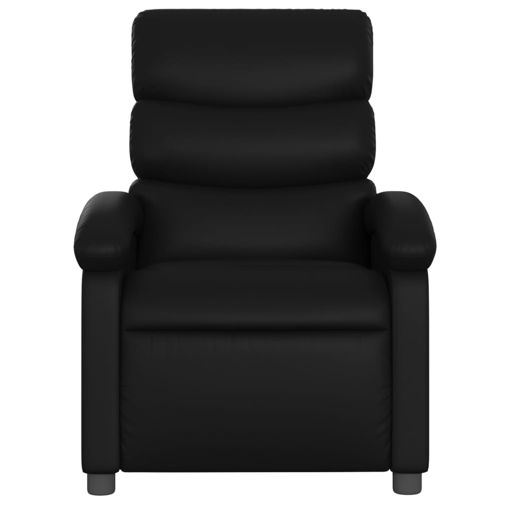 vidaXL Sillón de masaje reclinable cuero sintético negro