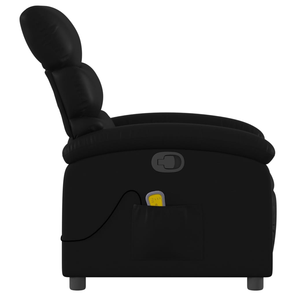 vidaXL Sillón de masaje reclinable cuero sintético negro