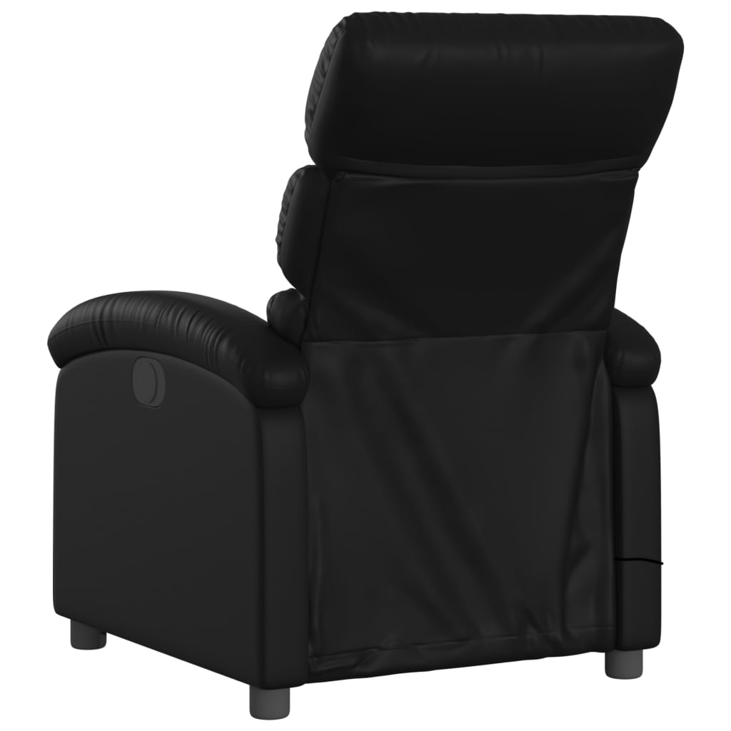 vidaXL Sillón de masaje reclinable cuero sintético negro