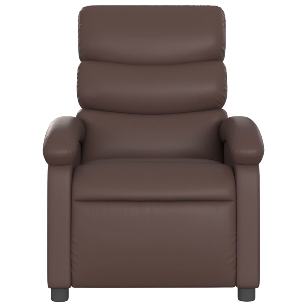 vidaXL Sillón de masaje reclinable cuero sintético marrón