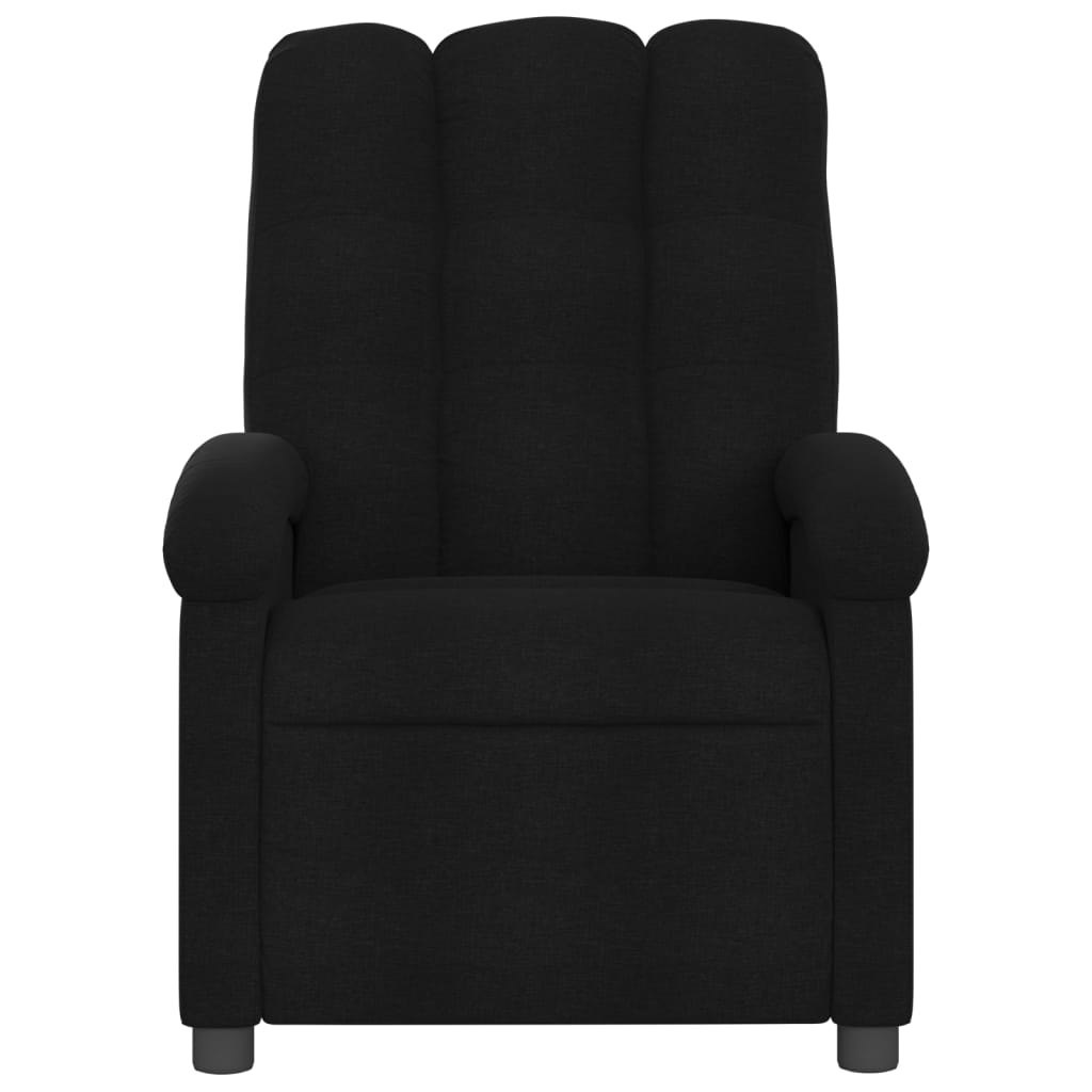 vidaXL Sillón reclinable de masaje de tela negro