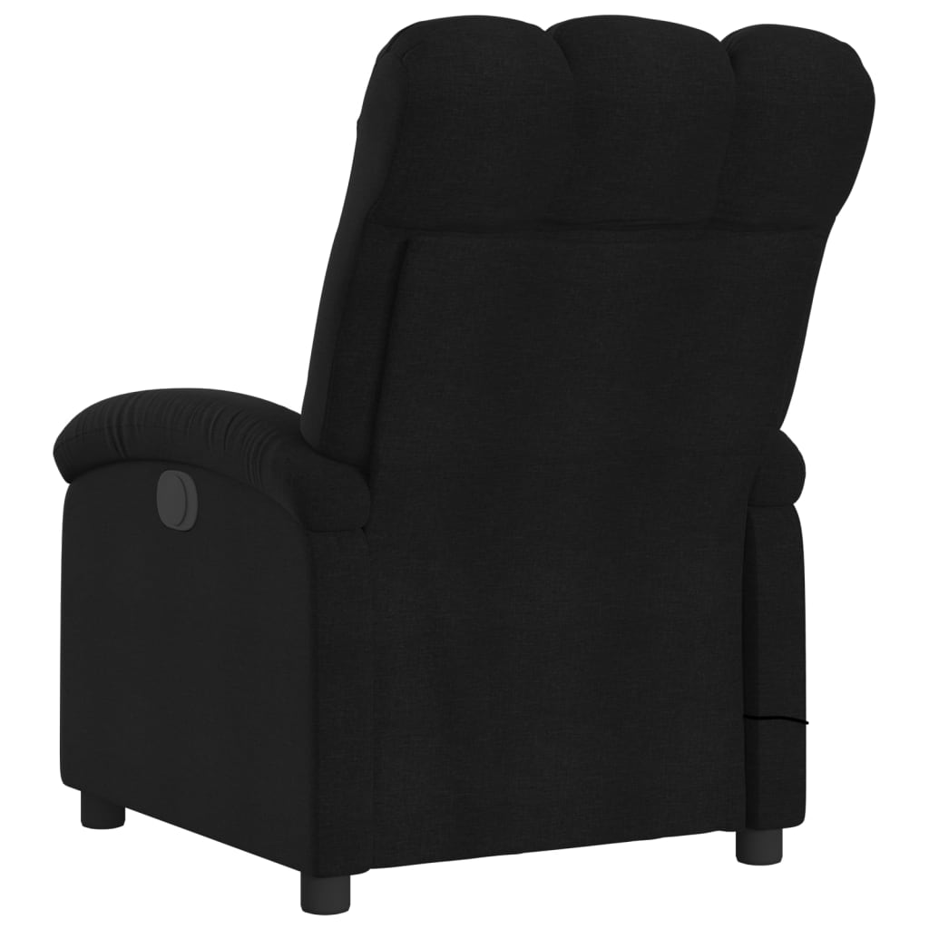 vidaXL Sillón reclinable de masaje de tela negro