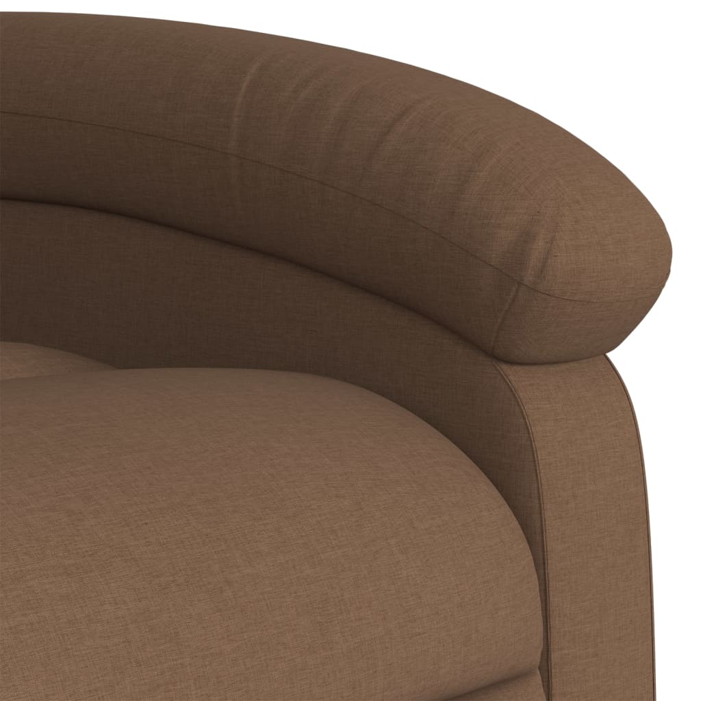 vidaXL Sillón reclinable con masaje de tela marrón