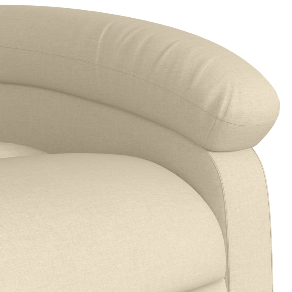 vidaXL Sillón de masaje reclinable de tela crema