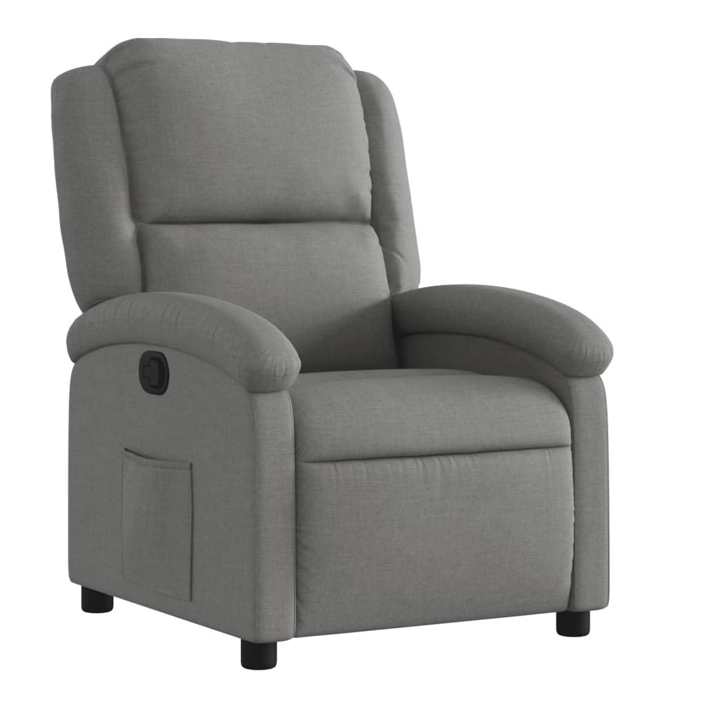 vidaXL Sillón reclinable de tela gris oscuro