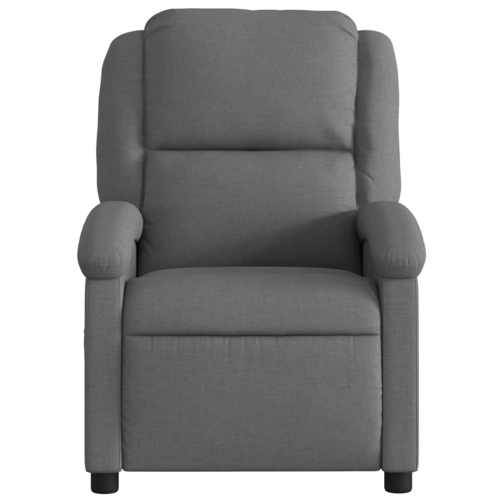 vidaXL Sillón reclinable de tela gris oscuro