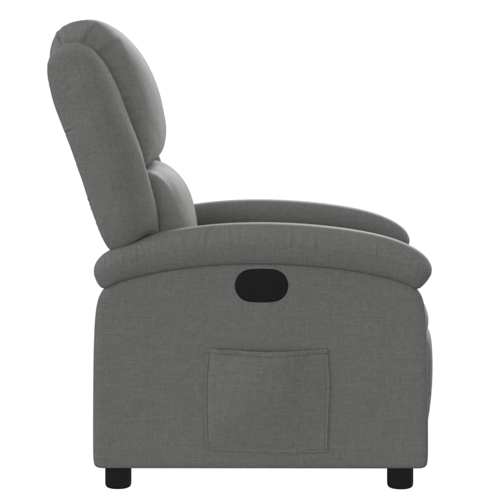 vidaXL Sillón reclinable de tela gris oscuro