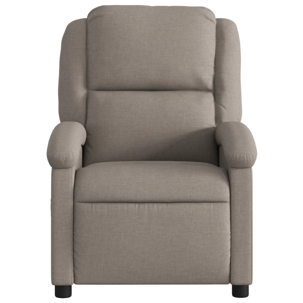 vidaXL Sillón de masaje reclinable de tela gris taupé