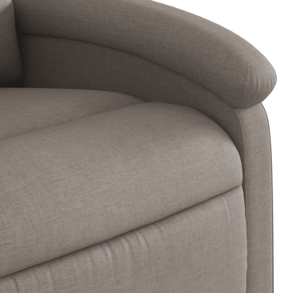 vidaXL Sillón de masaje reclinable de tela gris taupé