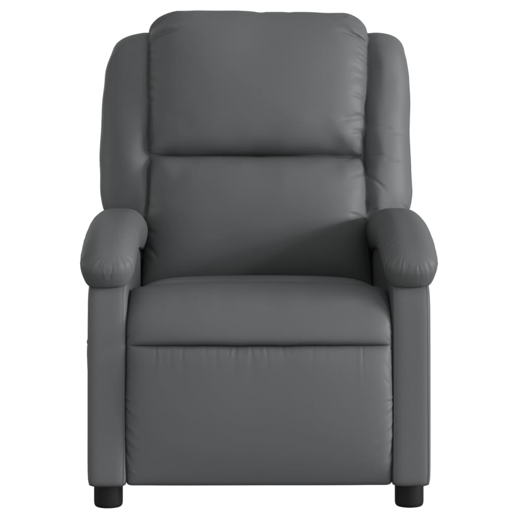 vidaXL Sillón reclinable de cuero sintético gris