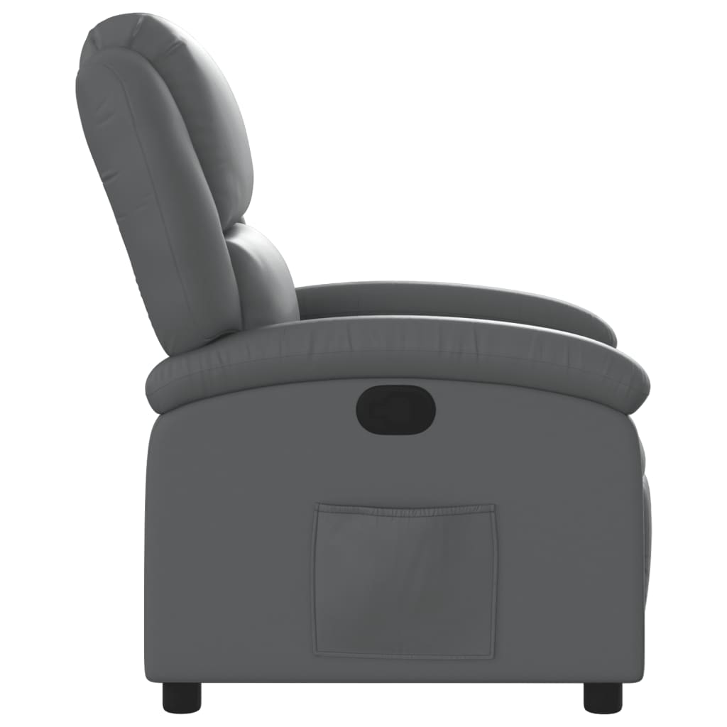 vidaXL Sillón reclinable de cuero sintético gris