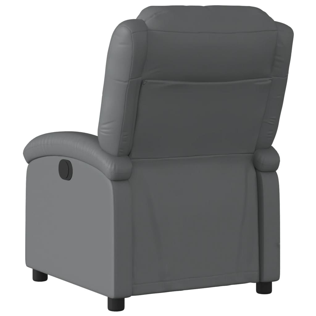 vidaXL Sillón reclinable de cuero sintético gris