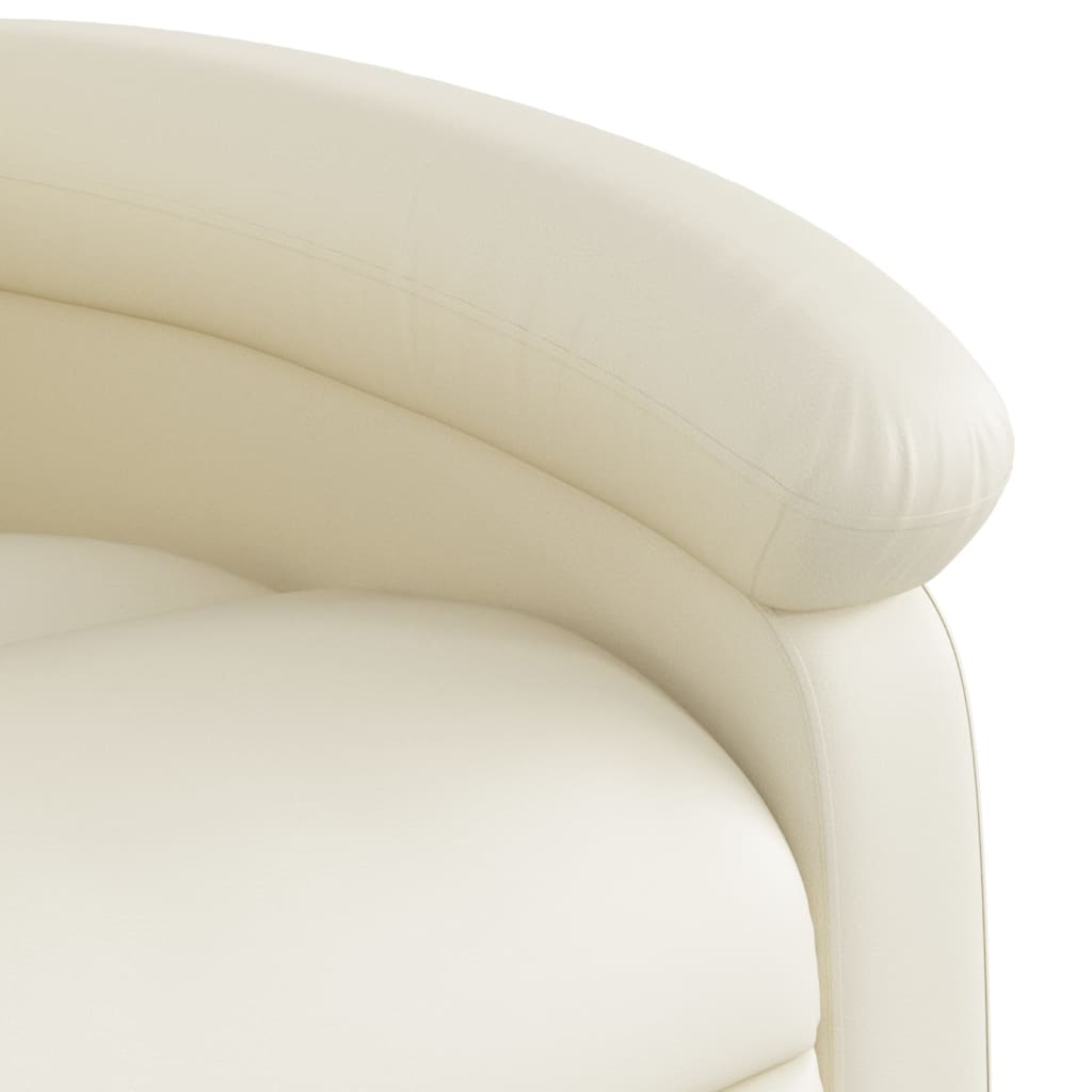 vidaXL Sillón reclinable de masaje cuero sintético crema