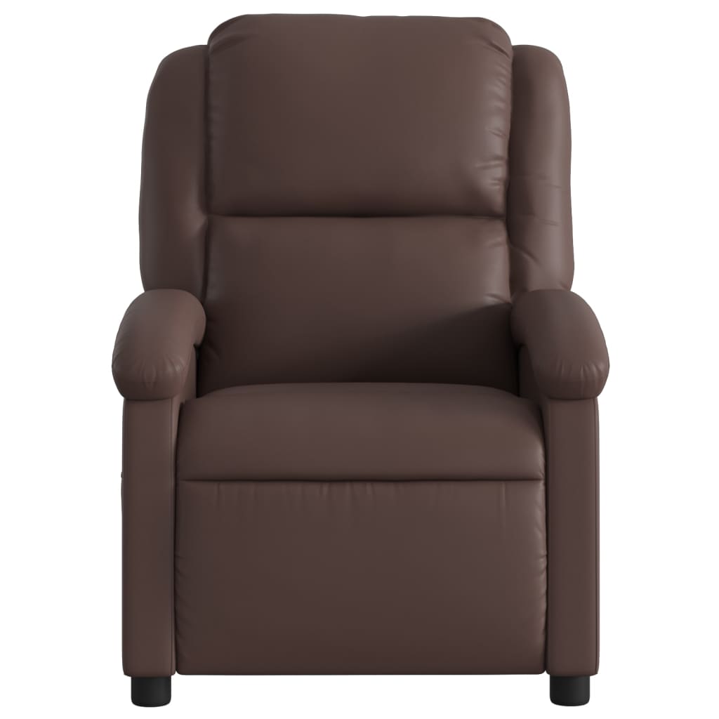 vidaXL Sillón de masaje reclinable cuero sintético marrón