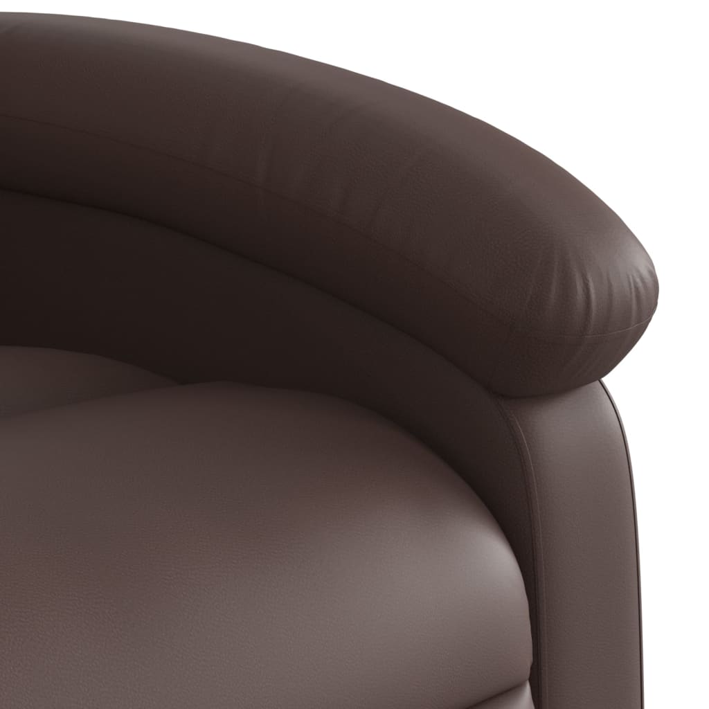 vidaXL Sillón de masaje reclinable cuero sintético marrón