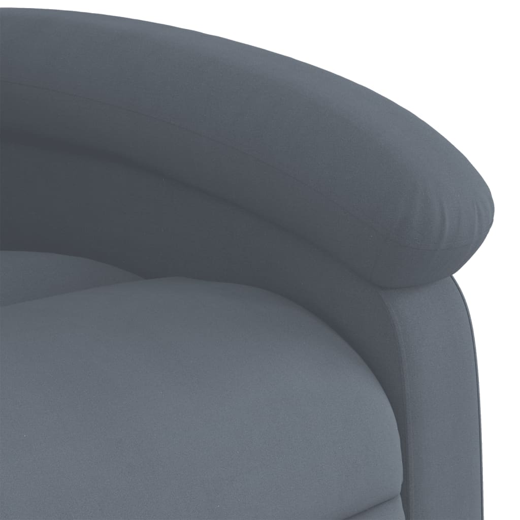 vidaXL Sillón de masaje reclinable de terciopelo gris oscuro