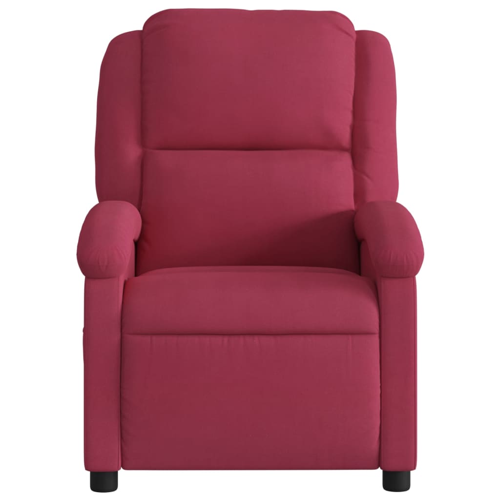 vidaXL Sillón de masaje reclinable de terciopelo vino tinto