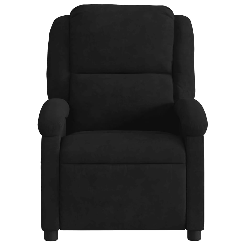 vidaXL Sillón de masaje reclinable de terciopelo negro