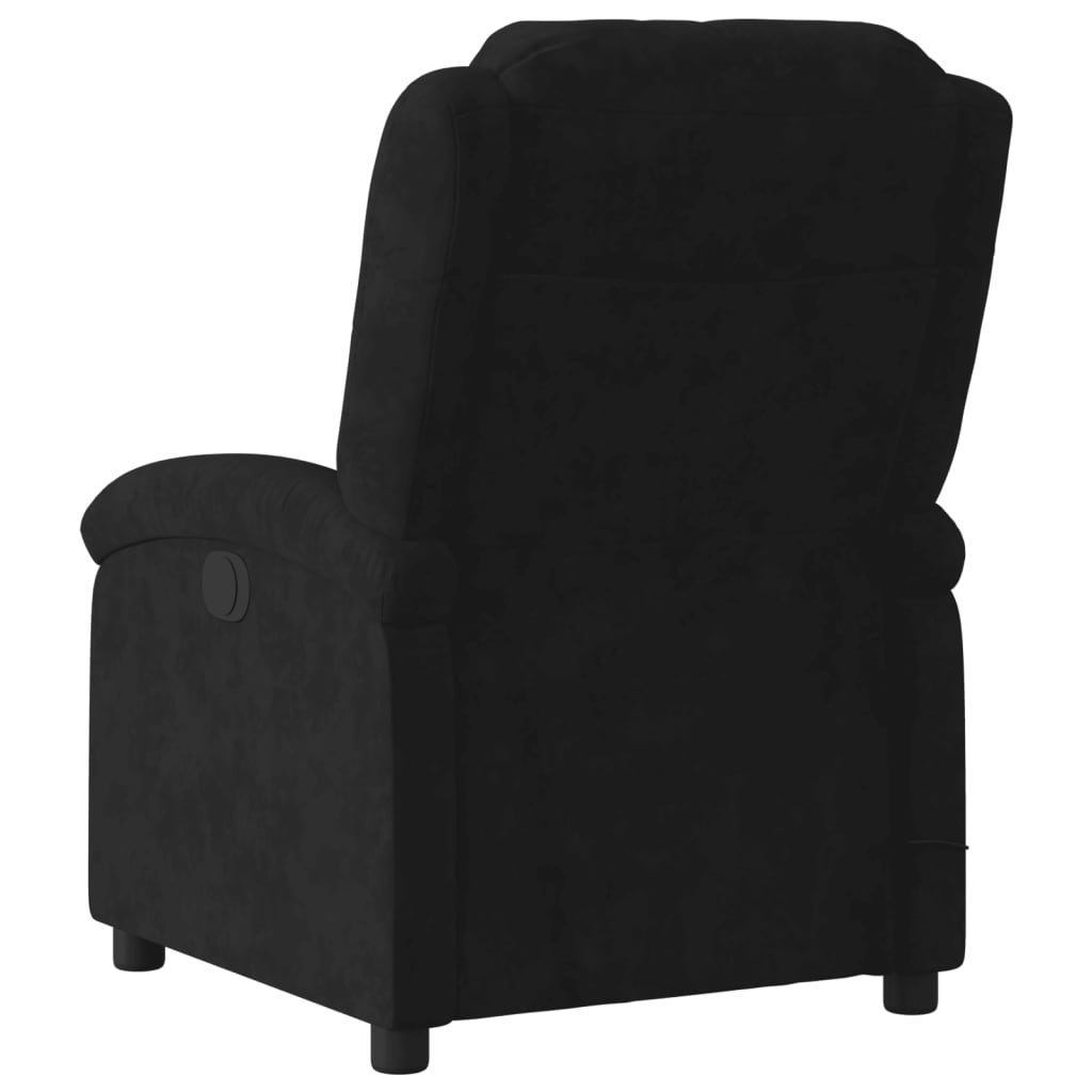 vidaXL Sillón de masaje reclinable de terciopelo negro