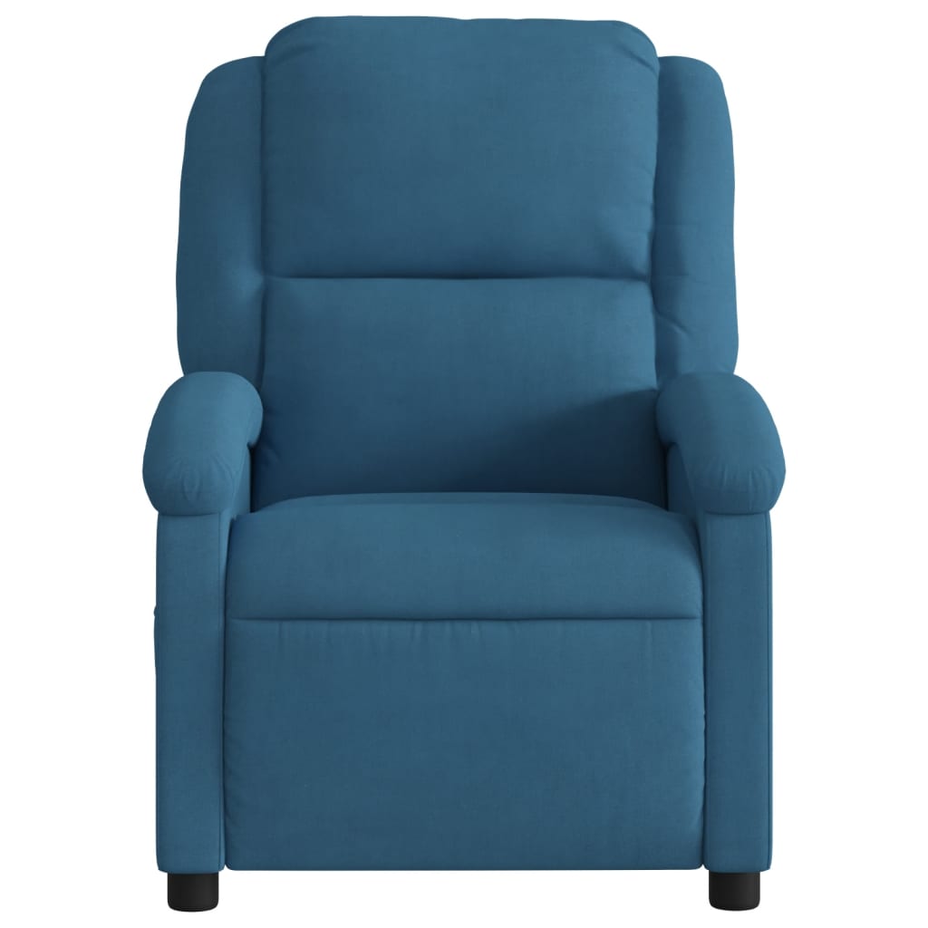 vidaXL Sillón de masaje reclinable de terciopelo azul