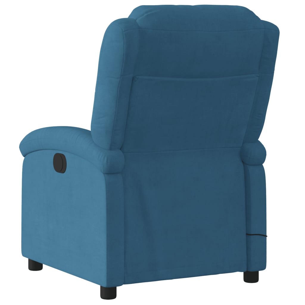 vidaXL Sillón de masaje reclinable de terciopelo azul