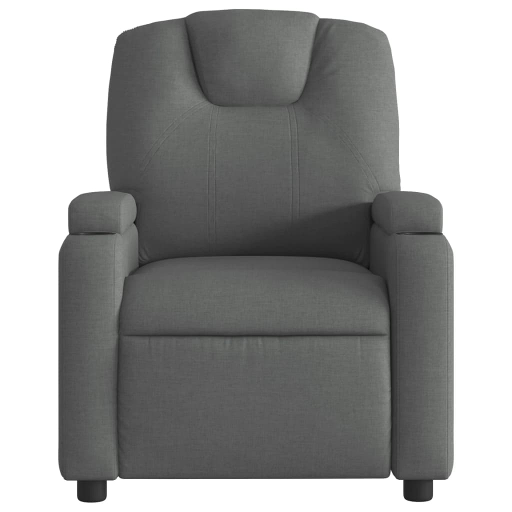 vidaXL Sillón reclinable de tela gris oscuro