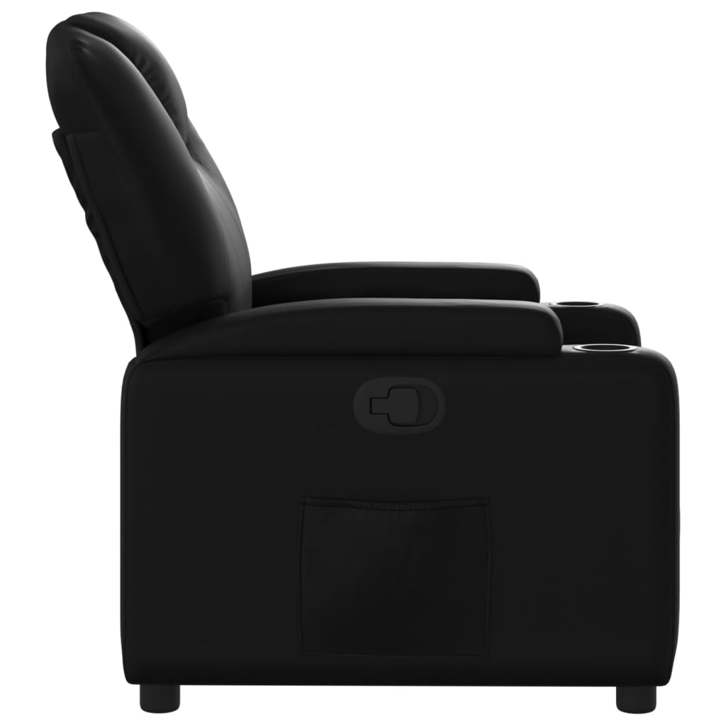 vidaXL Sillón reclinable de cuero sintético negro