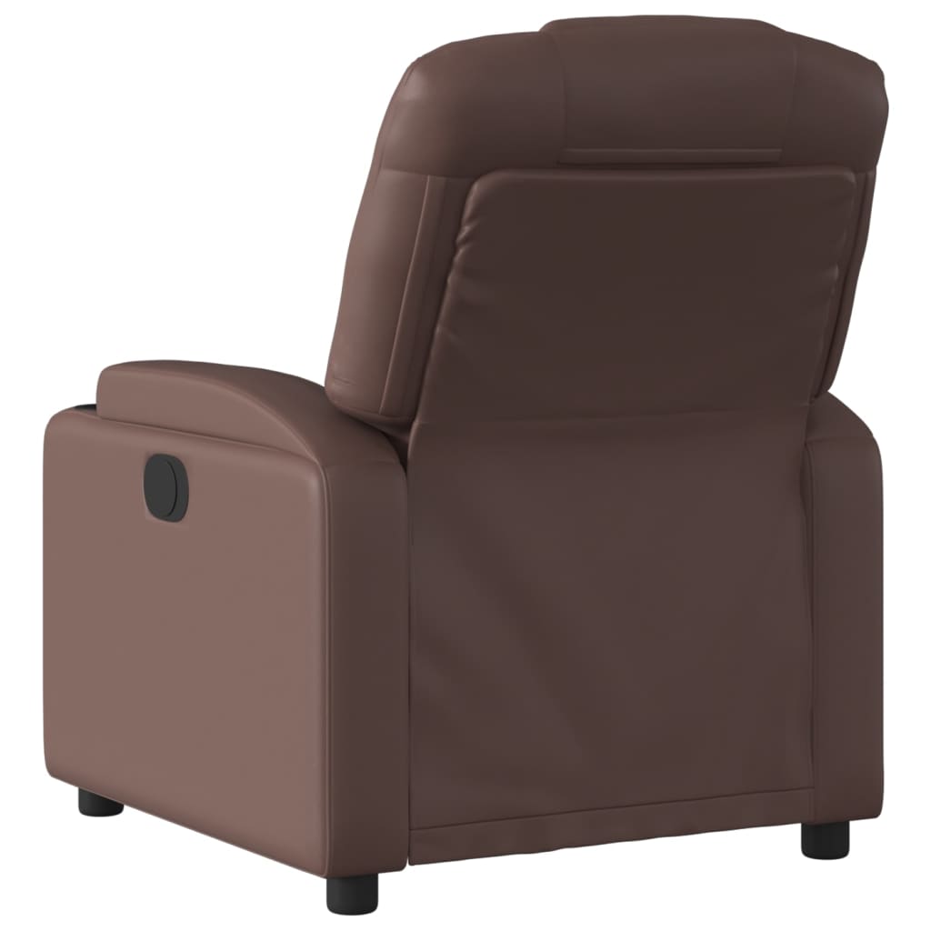 vidaXL Sillón reclinable de cuero sintético marrón