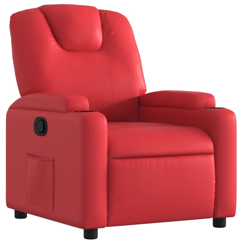 vidaXL Sillón reclinable de cuero sintético rojo