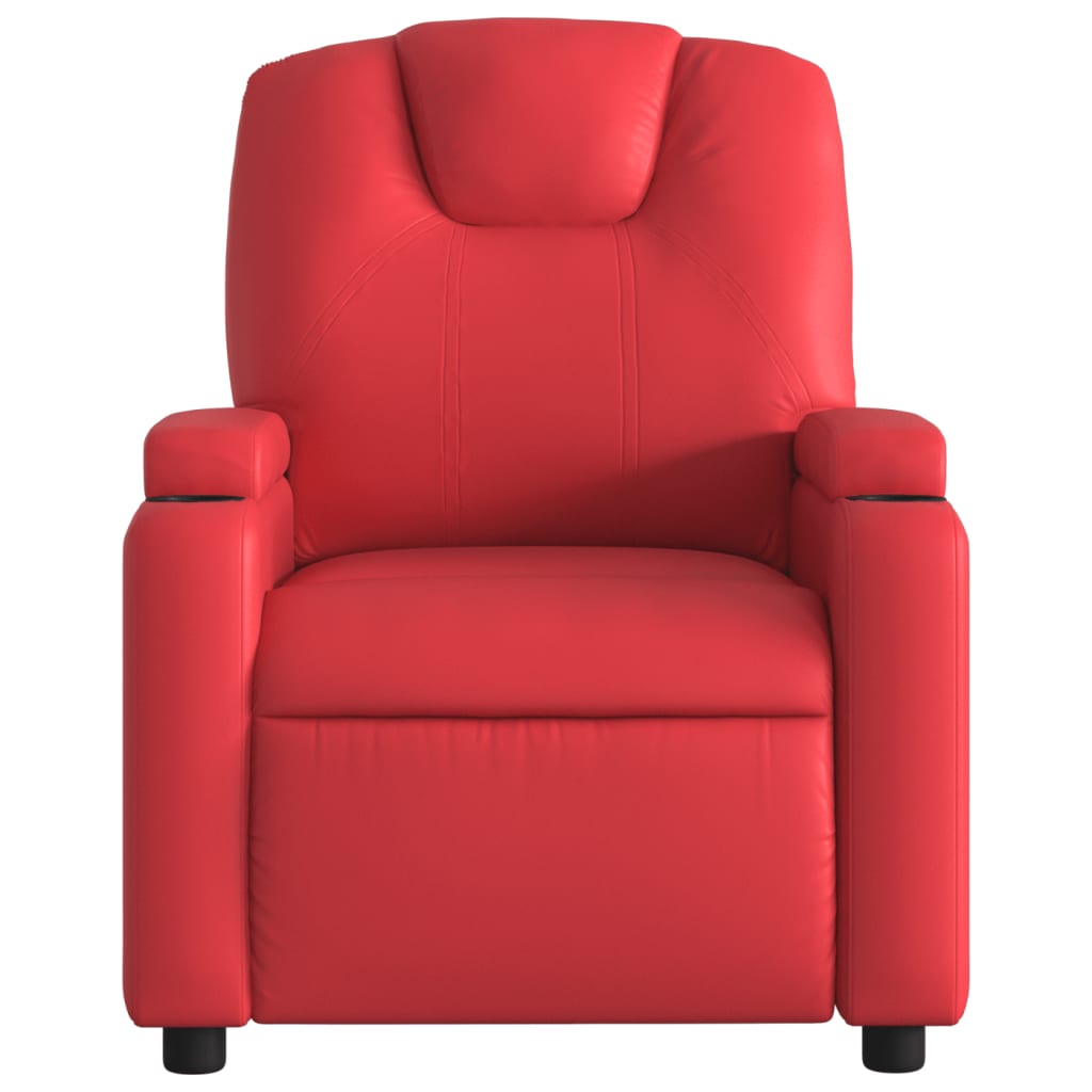 vidaXL Sillón reclinable de cuero sintético rojo