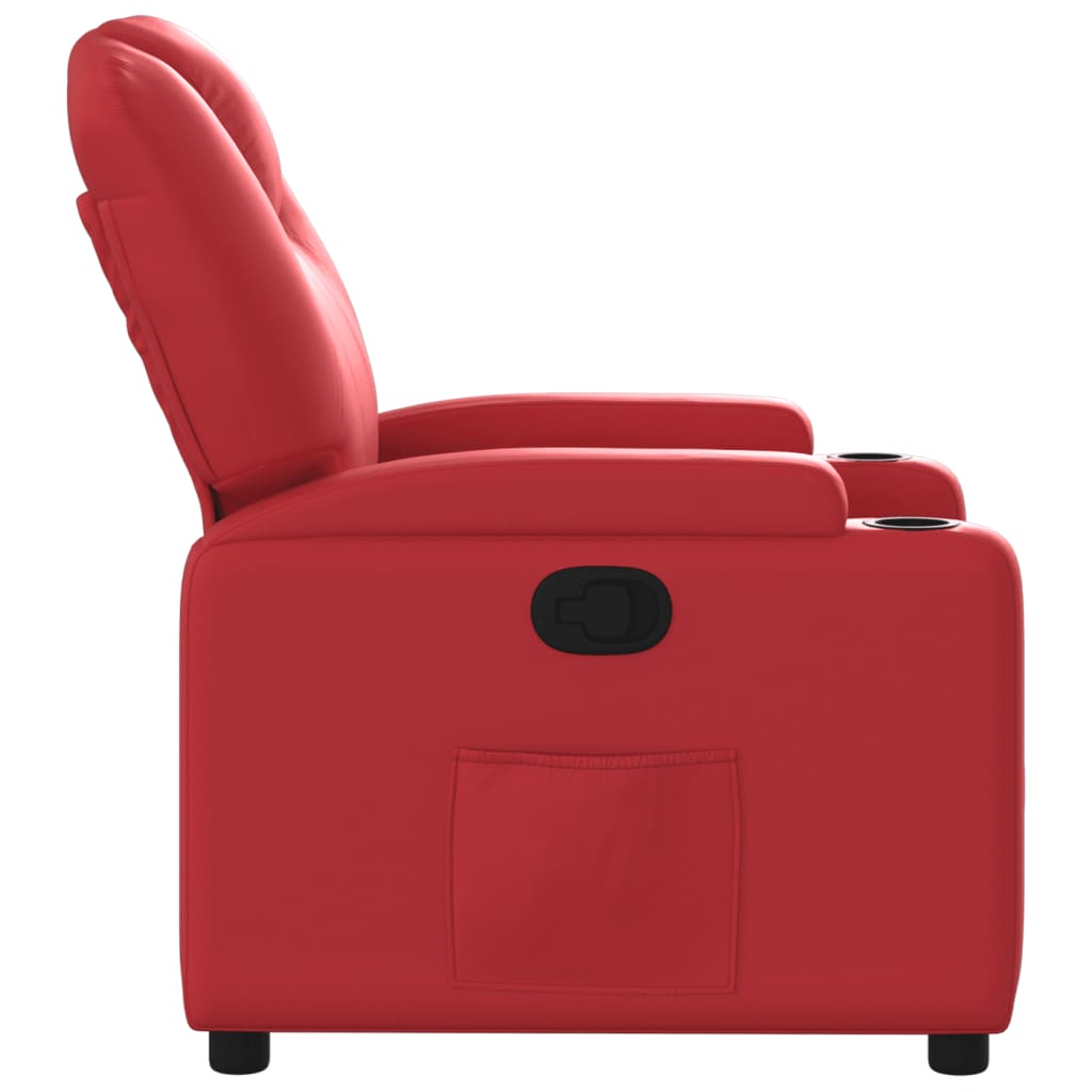 vidaXL Sillón reclinable de cuero sintético rojo