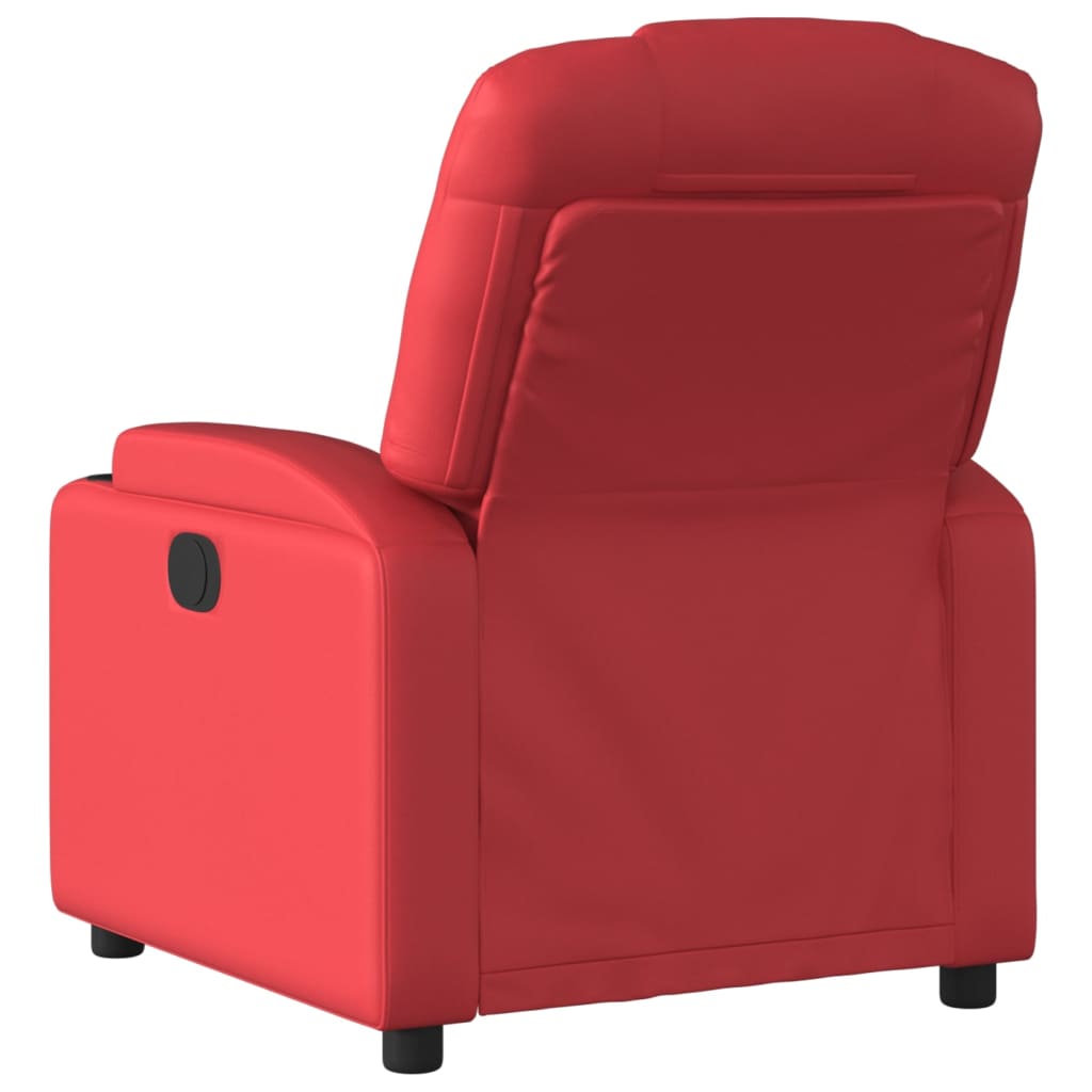 vidaXL Sillón reclinable de cuero sintético rojo