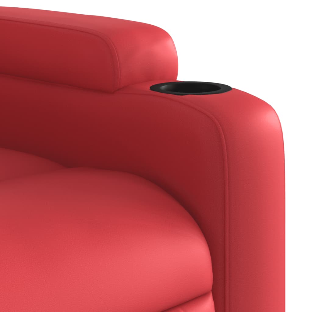 vidaXL Sillón reclinable de cuero sintético rojo