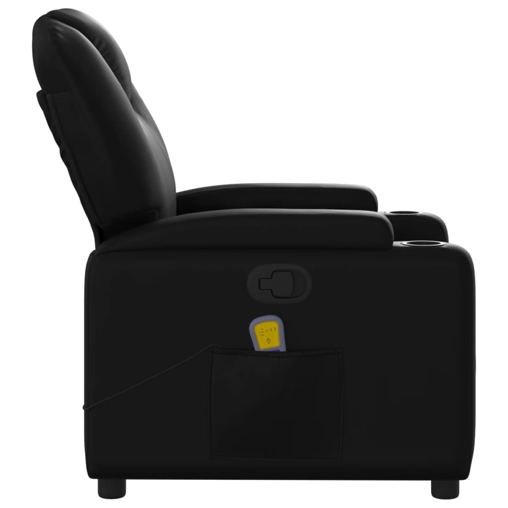 vidaXL Sillón de masaje reclinable cuero sintético negro