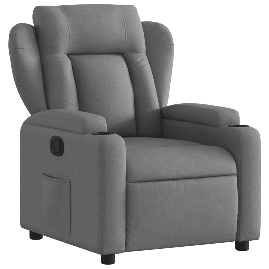 vidaXL Sillón reclinable de tela gris oscuro