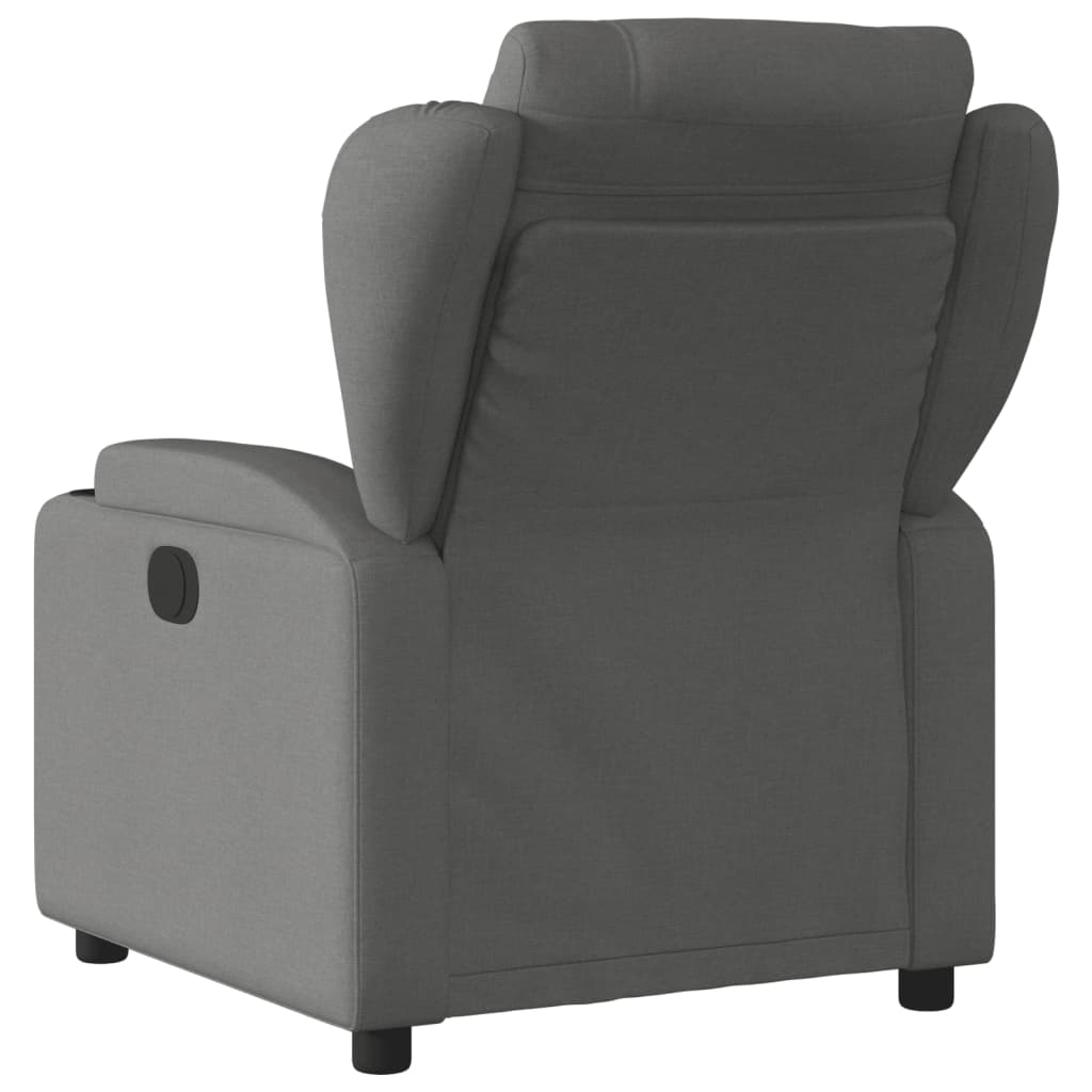 vidaXL Sillón reclinable de tela gris oscuro