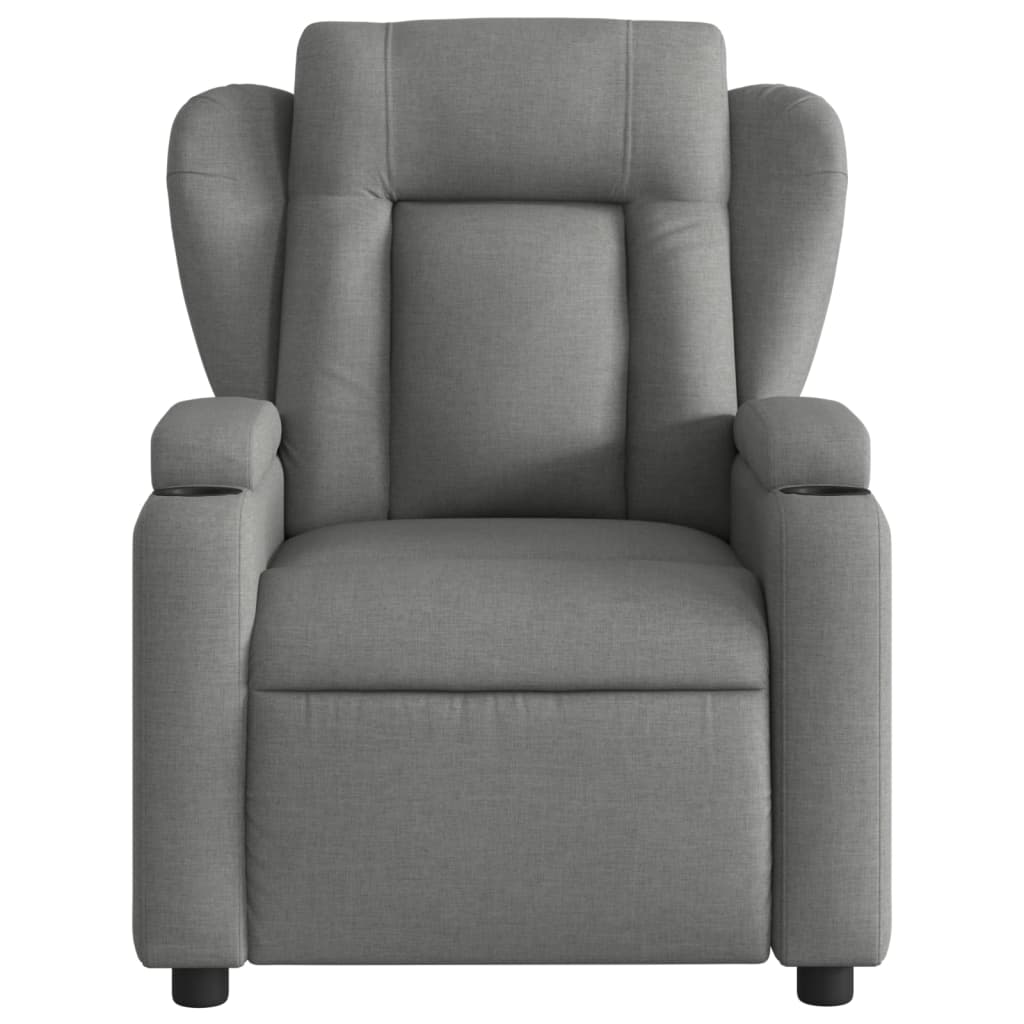 vidaXL Sillón reclinable de tela gris oscuro