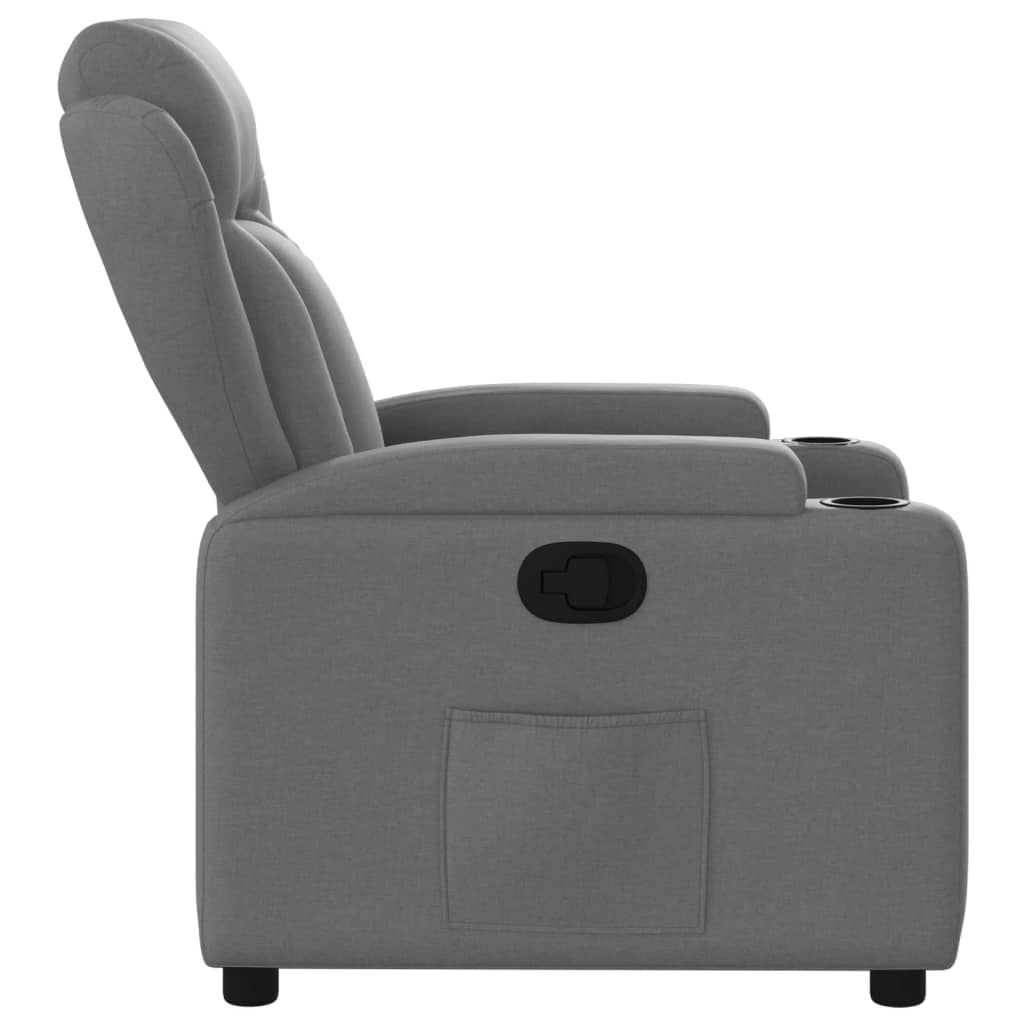 vidaXL Sillón reclinable de tela gris oscuro